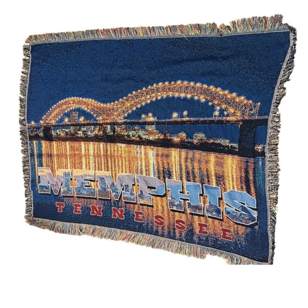Memphis Tennessee Mississippi River Hernando DeSoto Bridge Woven Throw